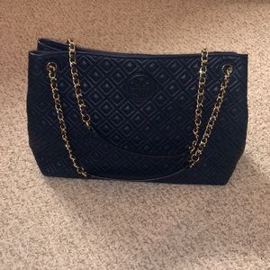 Tory Burch Navy Purse w/ gold hardware